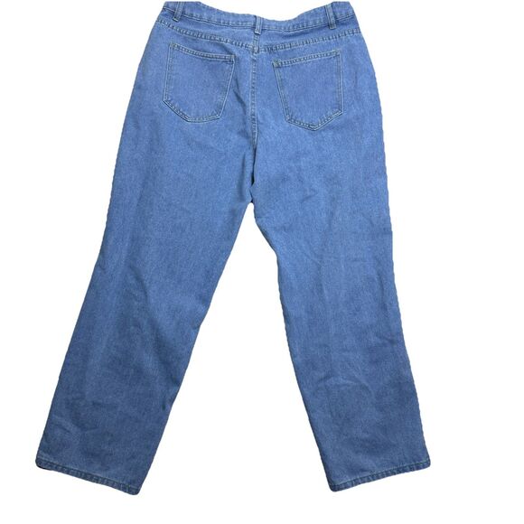 SHEIN 0XL Distressed Patch Jeans Sun Flower Graphic Denim Pants Boho Y2K Style - Picture 2 of 11